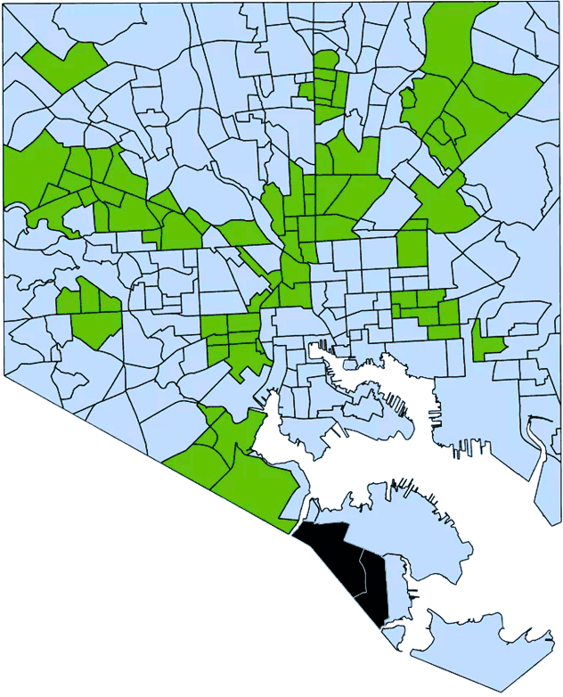 Map of Baltimore City neighborhoods