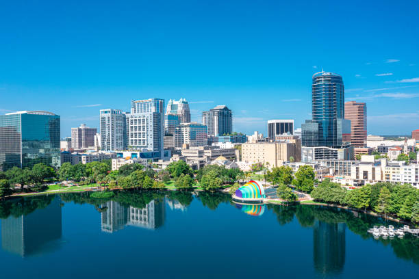 Orlando, Florida skyline over Lake Eola